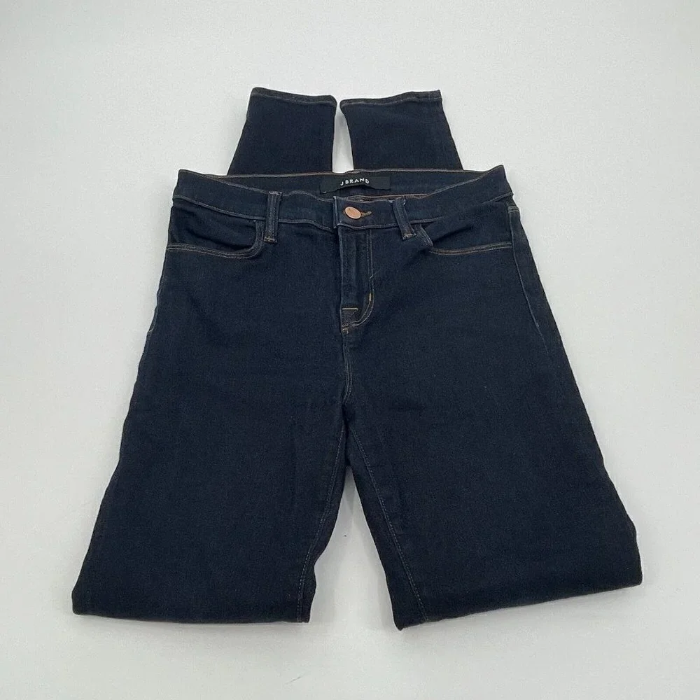 J Brand Womens Jeans 26 High Rise Skinny Denim Dark Blue Casual Stretchy Comfort